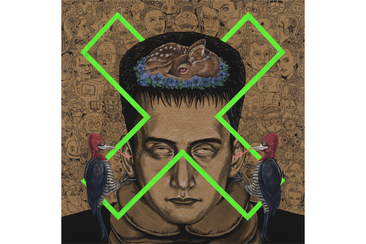 黃耀鋅　X因子-β　60x60cm　複合媒材　2019